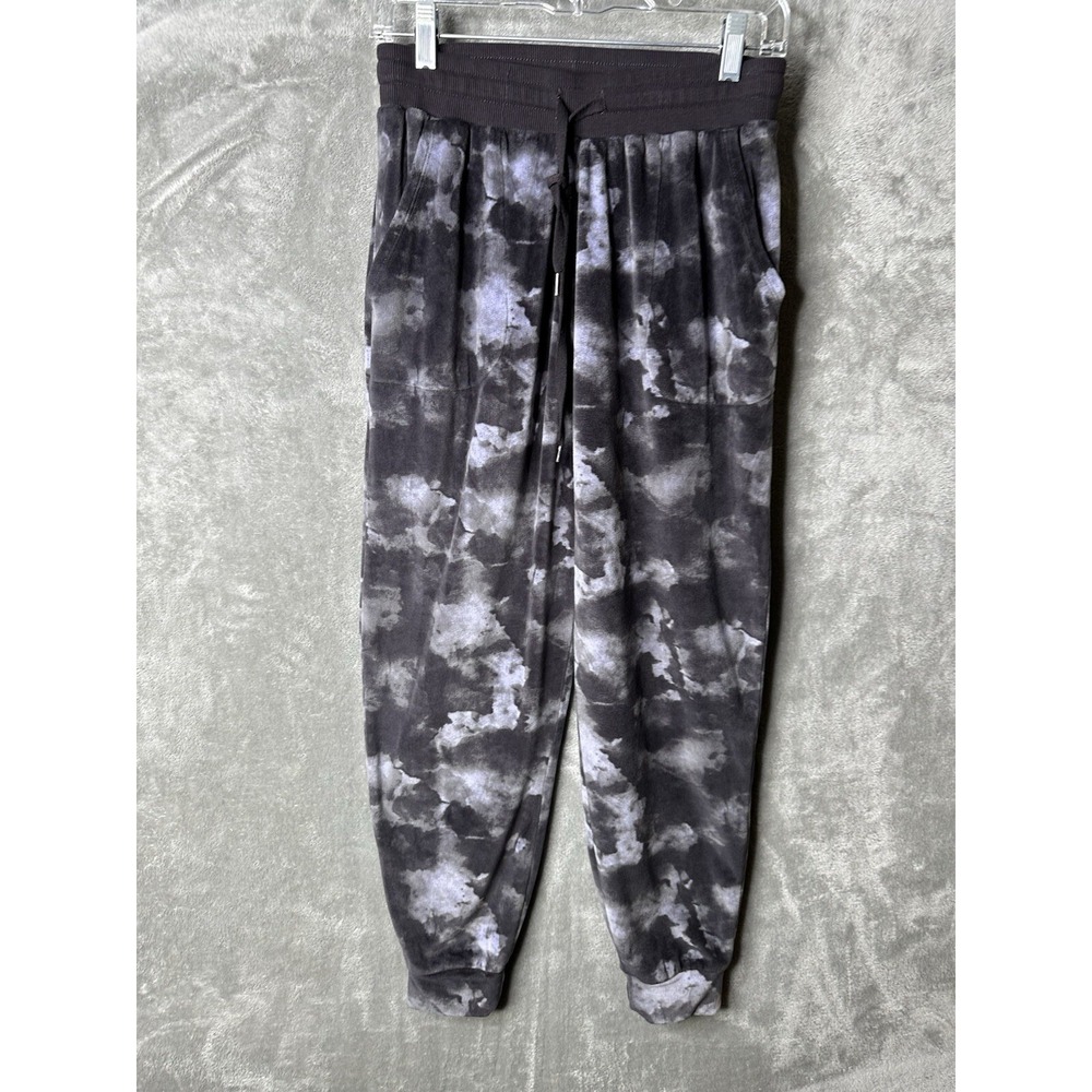 Threeβ Dots Sweatpants Womens Small Black Gray Marbeled Fleece Joggers